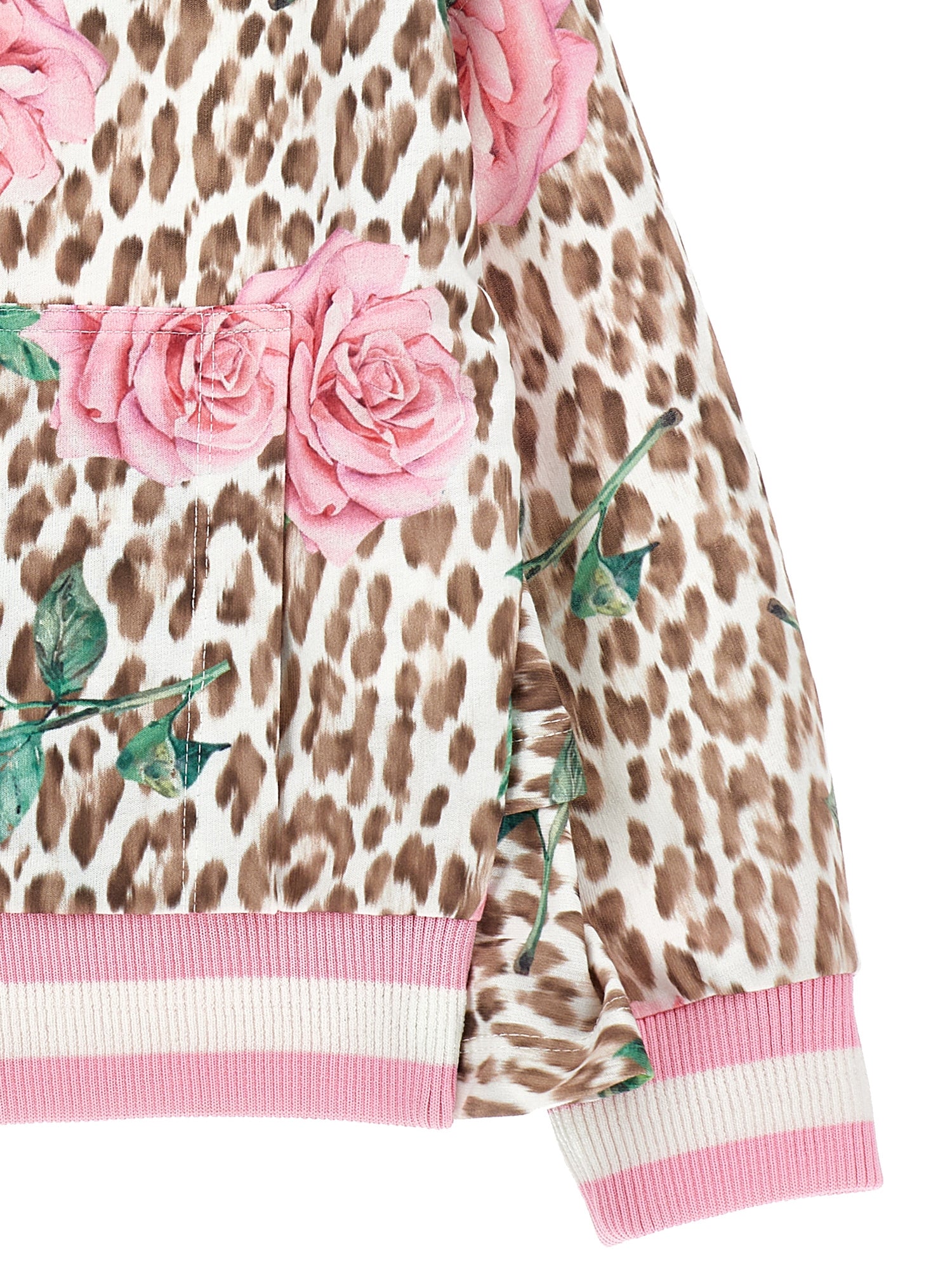Monnalisa Girls Pink Leopard Zip Up Hoody