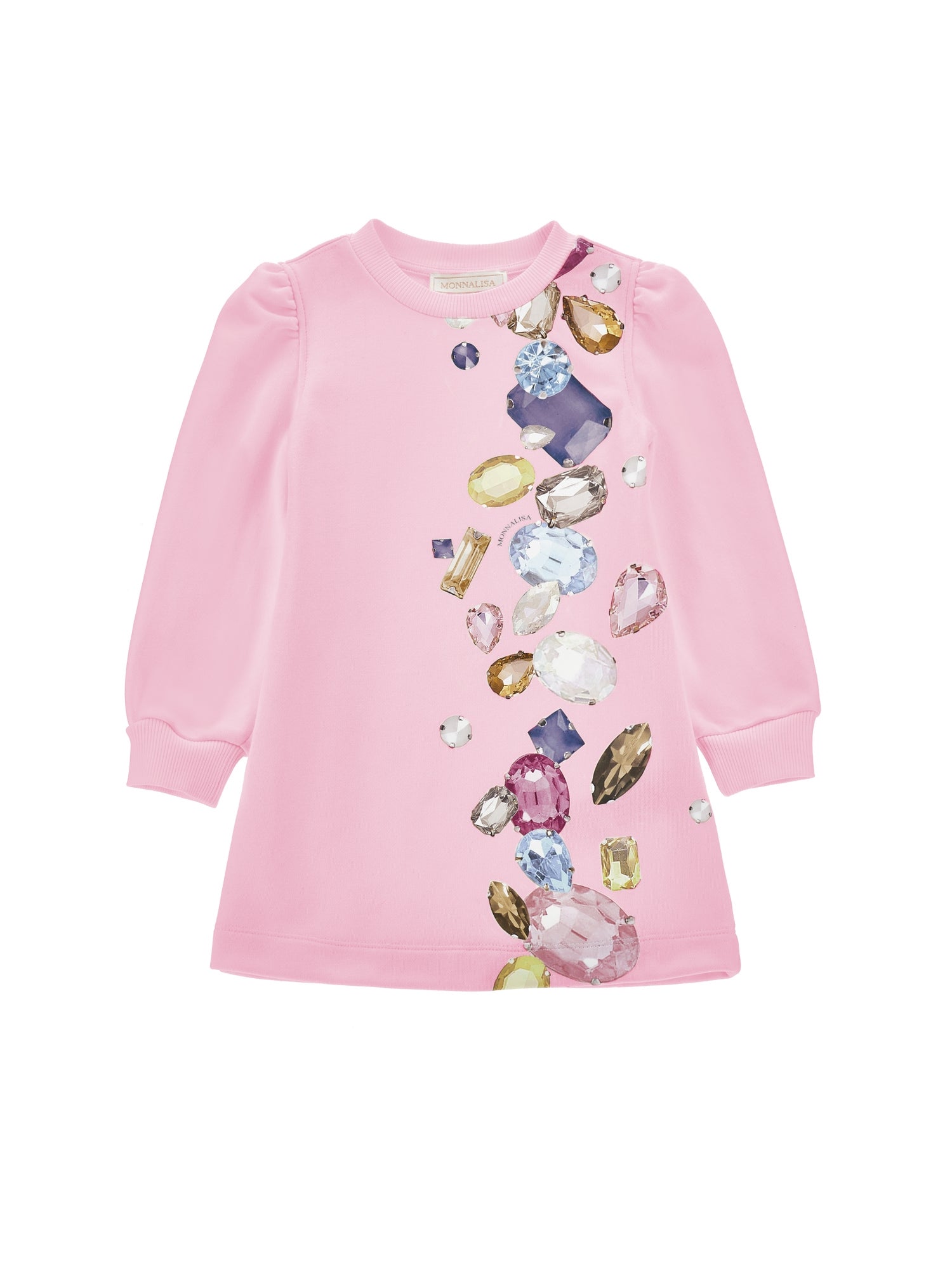 Monnalisa Girls Pink Jewel Dress