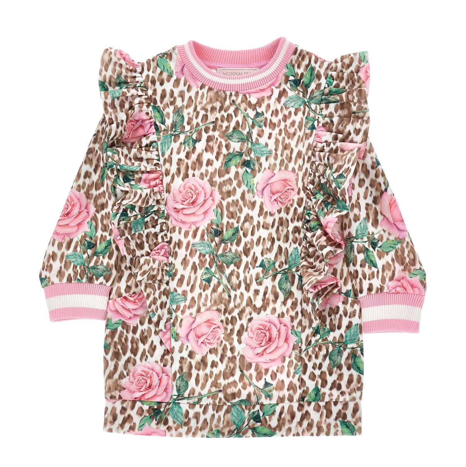Monnalisa Girls Pink Leopard Dress