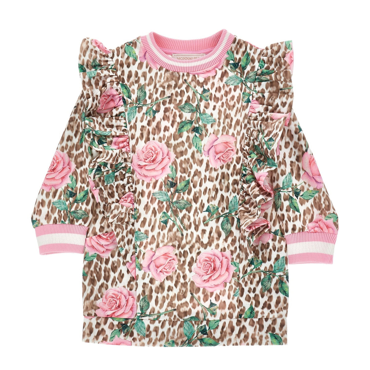 Monnalisa Girls Pink Leopard Dress