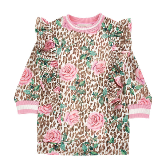 Girls Pink Leopard Dress