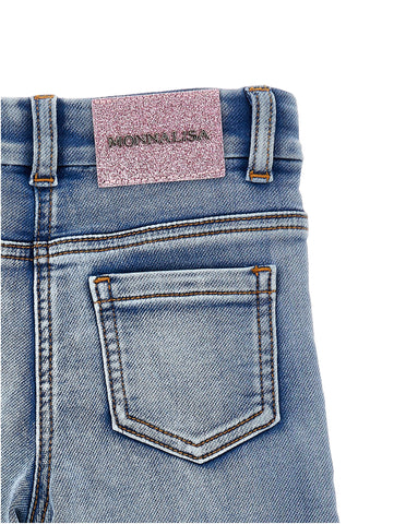 Monnalisa Girls Denim Flower Jeans