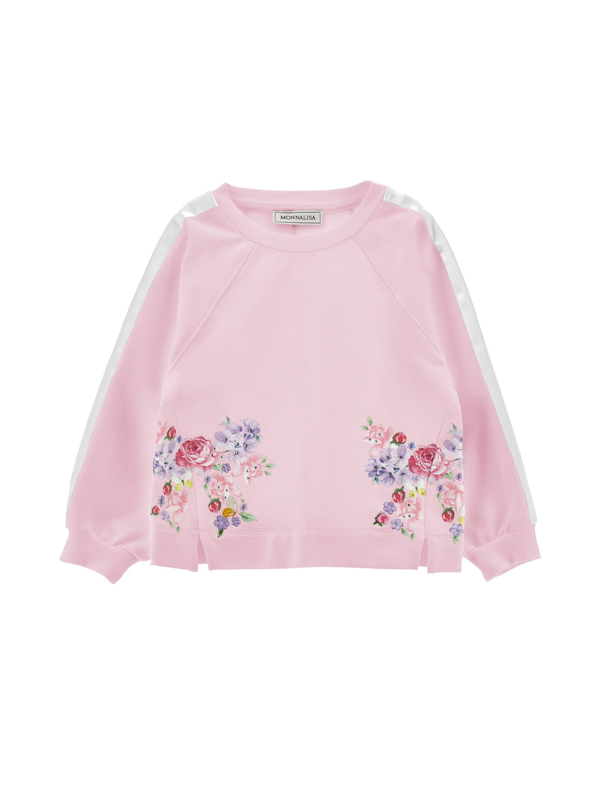 Monnalisa Girls Pink And White Sweater