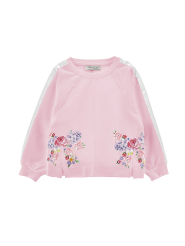 Monnalisa Girls Pink And White Sweater