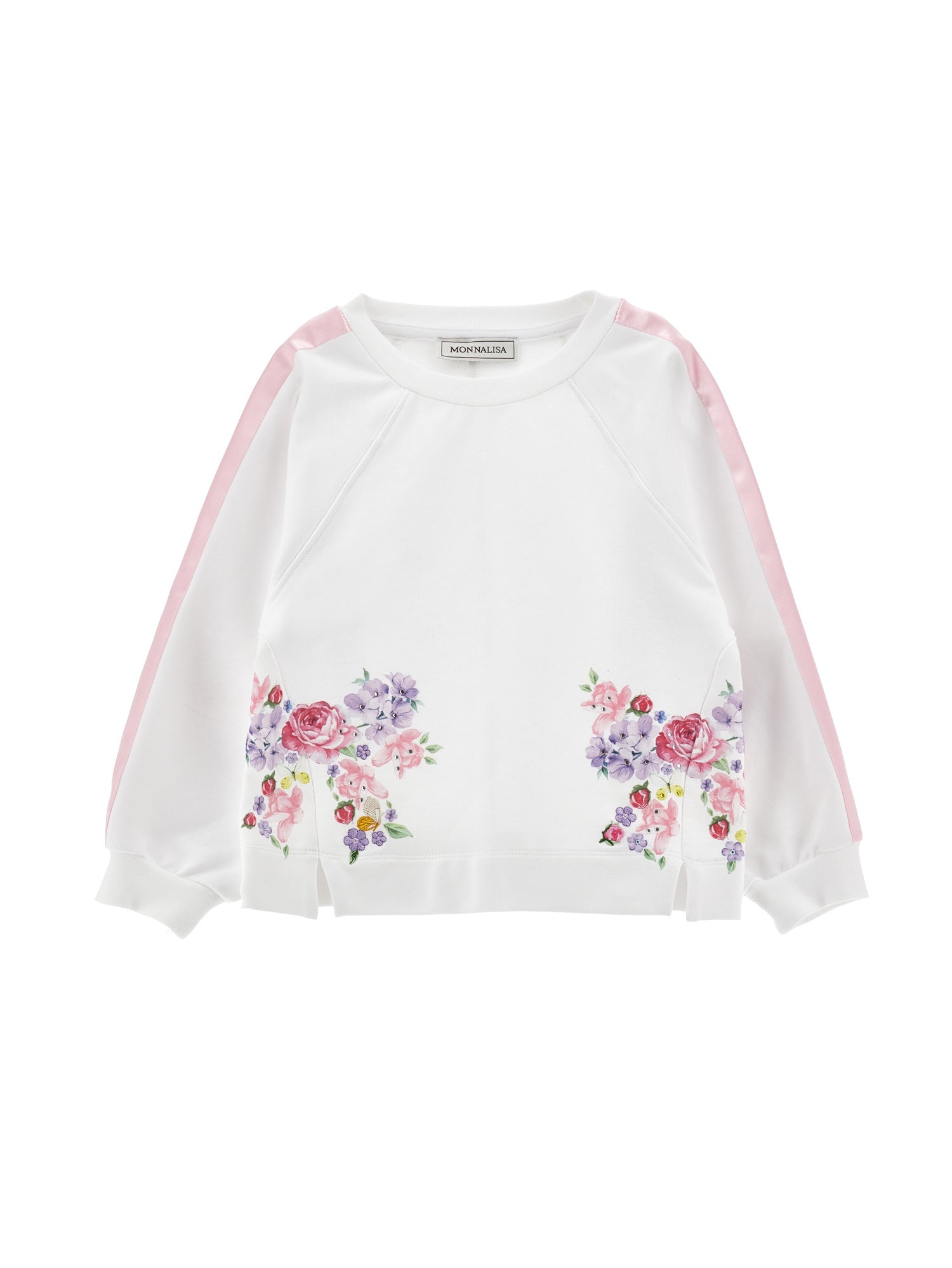 Monnalisa Girls Pink And White Sweater