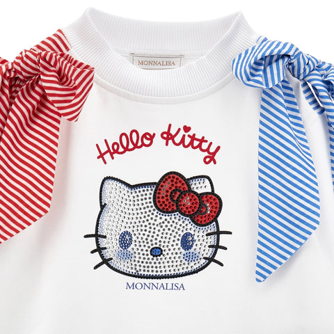 Monnalisa Girls White Hello Kitty Bow Sweater