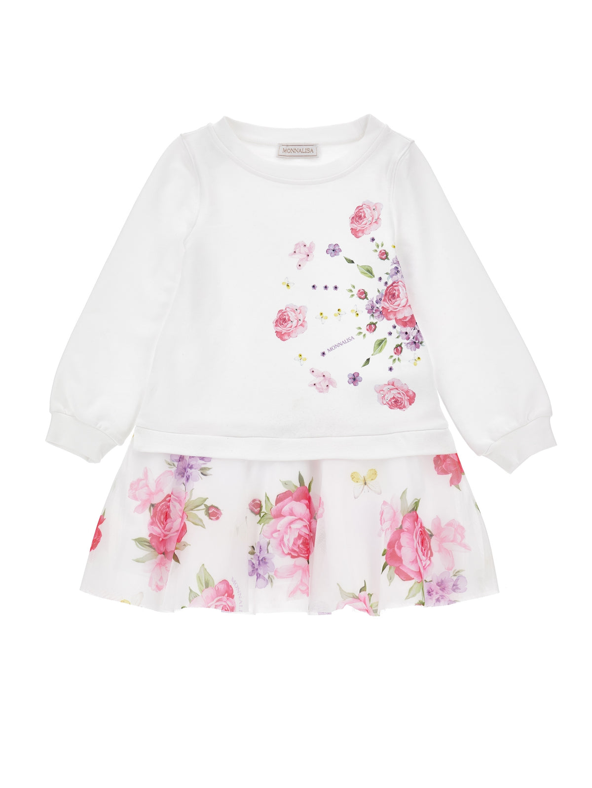 Monnalisa Girls White Flower Dress