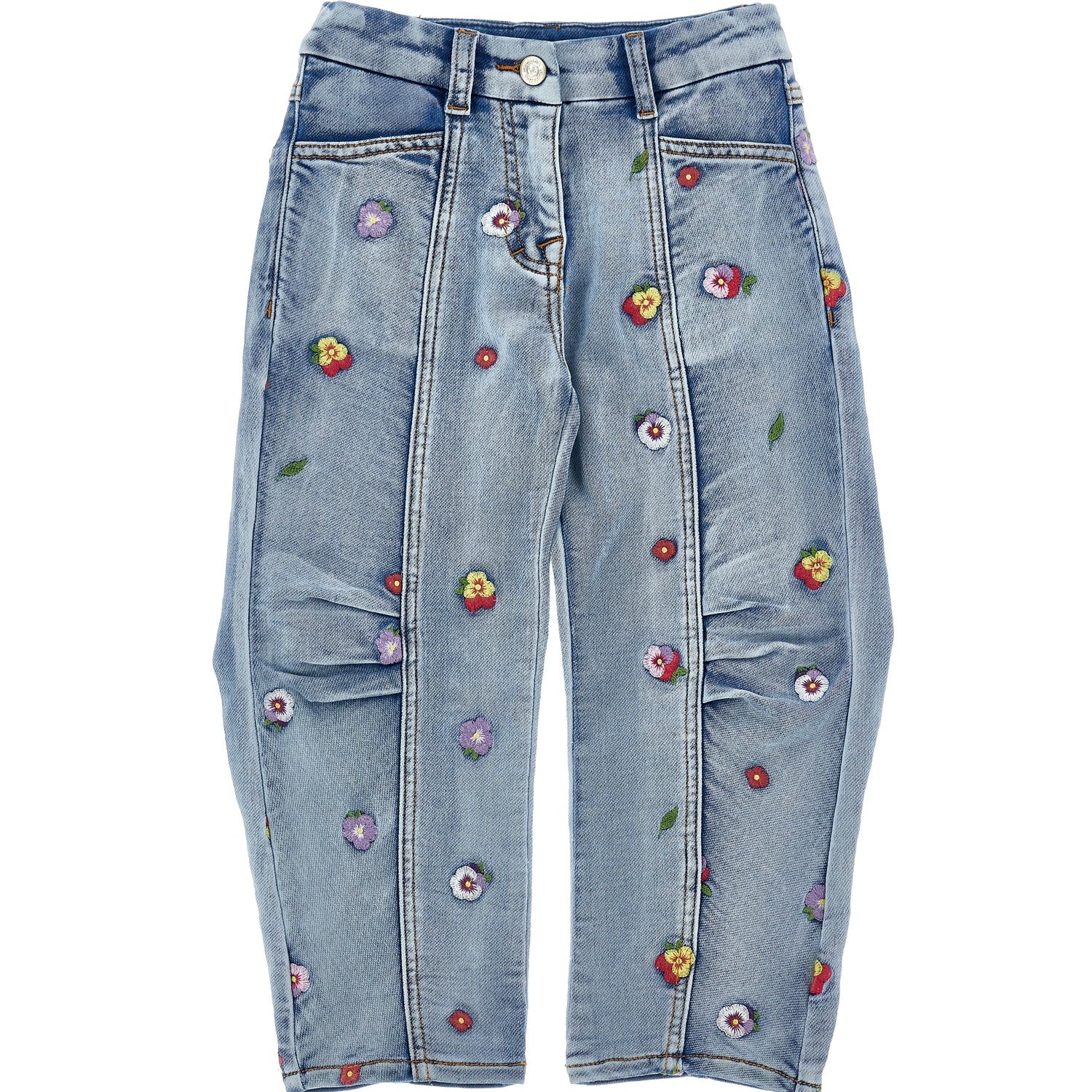 Monnalisa Girls Cream And Multicoloured Jeans