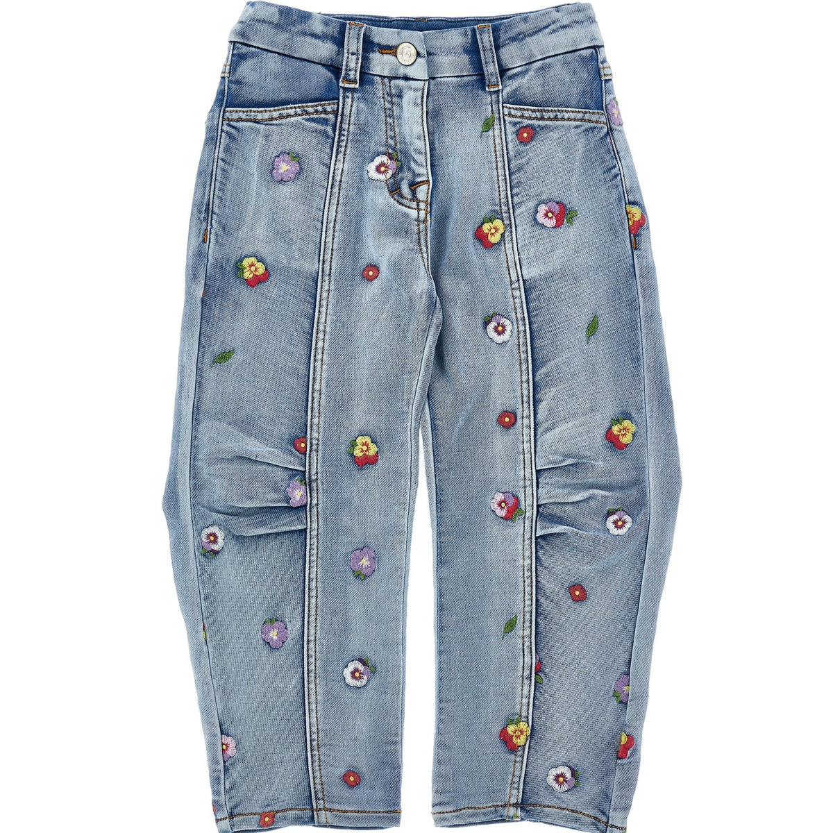 Monnalisa Girls Cream And Multicoloured Jeans