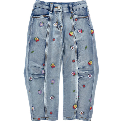 Monnalisa Girls Cream And Multicoloured Jeans