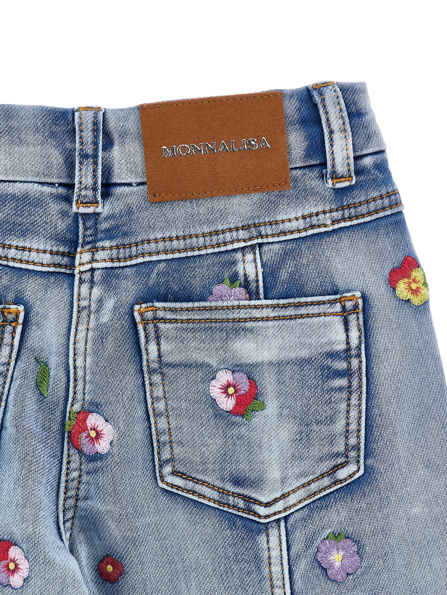 Monnalisa Girls Cream And Multicoloured Jeans
