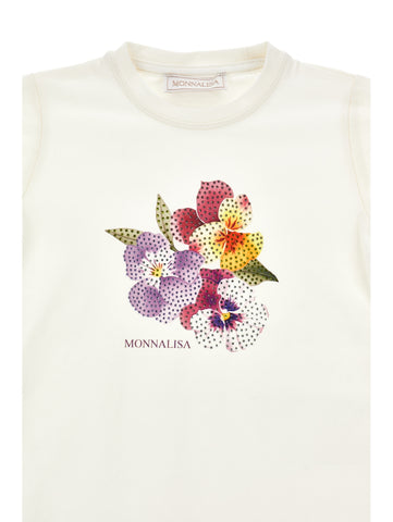 Monnalisa Girls Cream T-Shirt