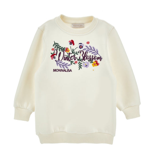Girls Cream Floral Dress