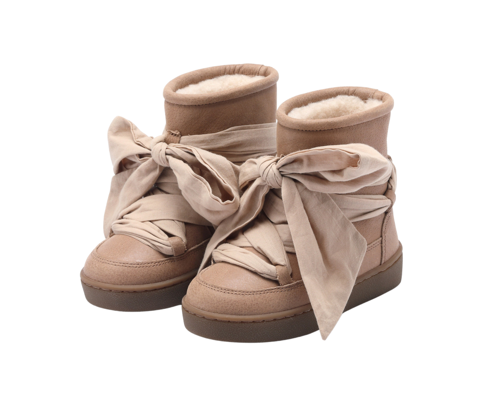 Donsje Girls Brown Leather Ganza Boots