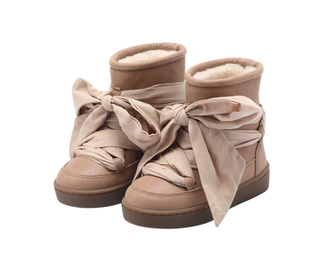 Donsje Girls Brown Leather Ganza Boots