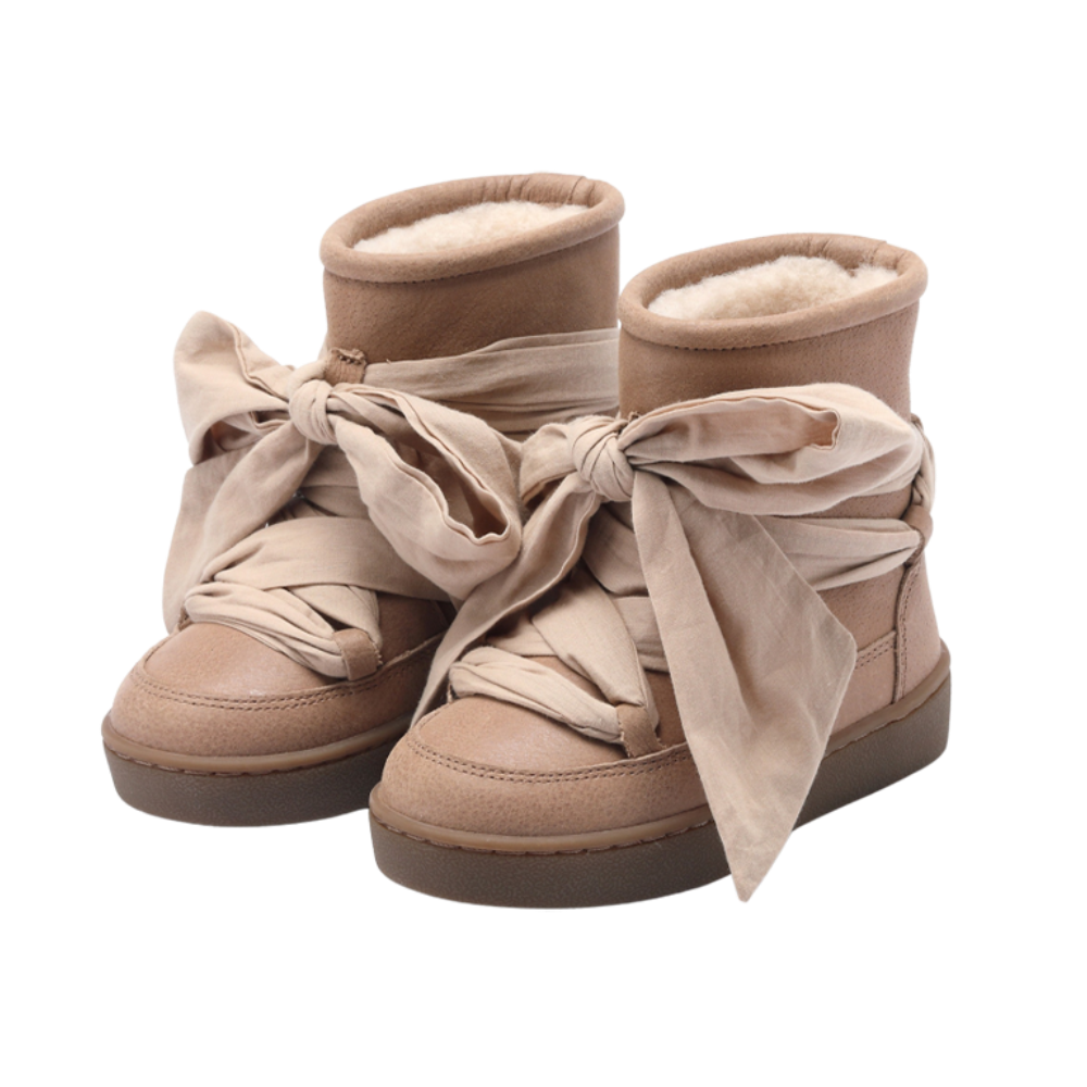 Donsje Girls Hazelnut Leather Ganza Boots