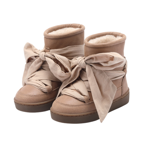 Donsje Girls Hazelnut Leather Ganza Boots