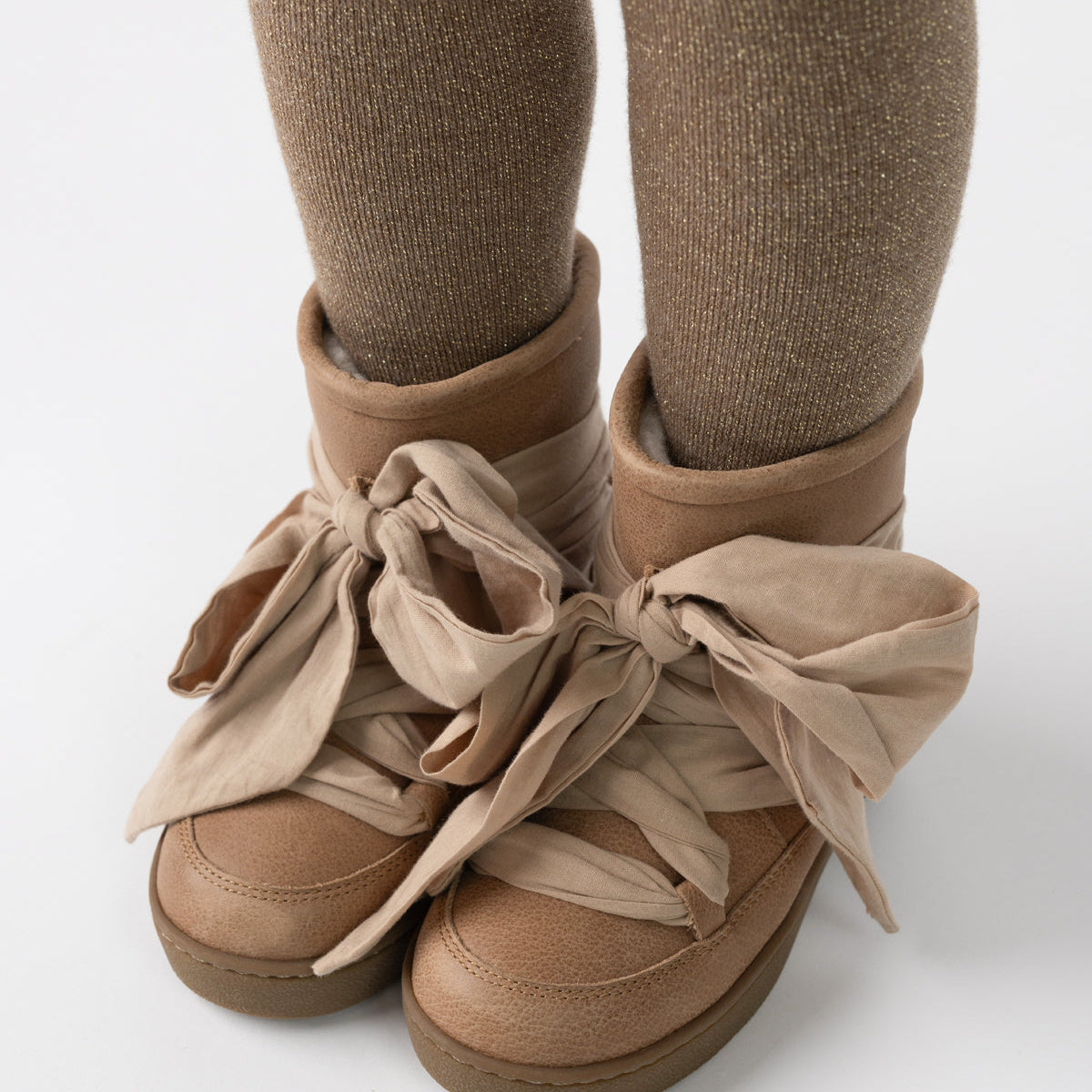 Donsje Girls Hazelnut Leather Ganza Boots