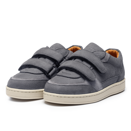 Boys Navy Leather Trainers