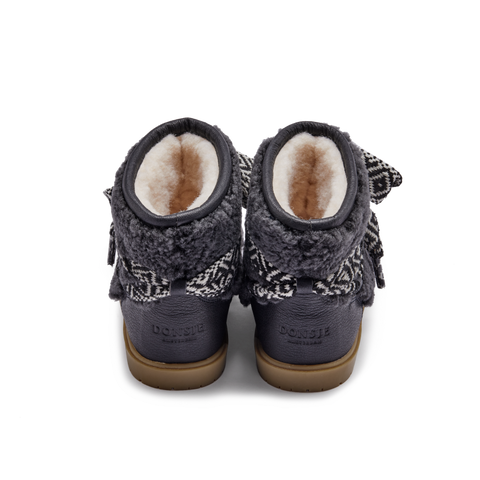 Donsje Girls Navy Sheep Wool Walaya Boots