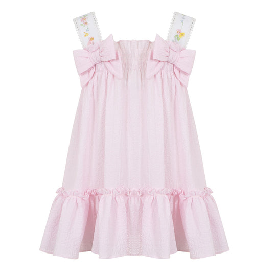 Girls Pink Bow Dress