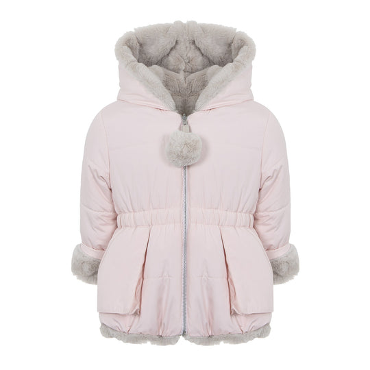 Girls Pink Reversible Coat