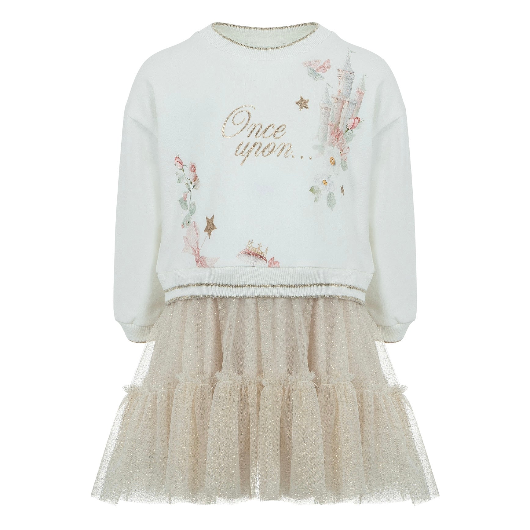 Lapin House Girls Cream Tulle Dress
