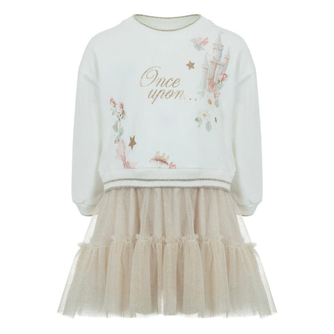 Lapin House Girls Cream Tulle Dress