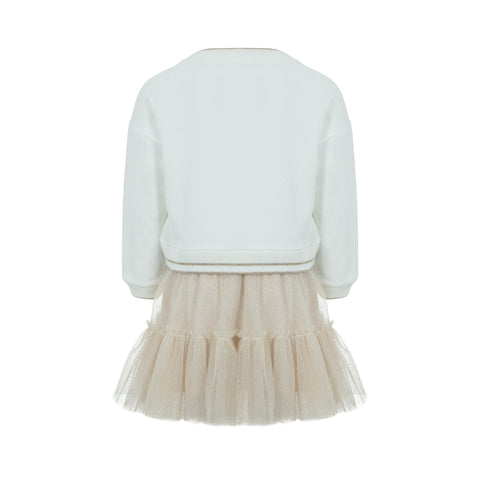 Lapin House Girls Cream Tulle Dress