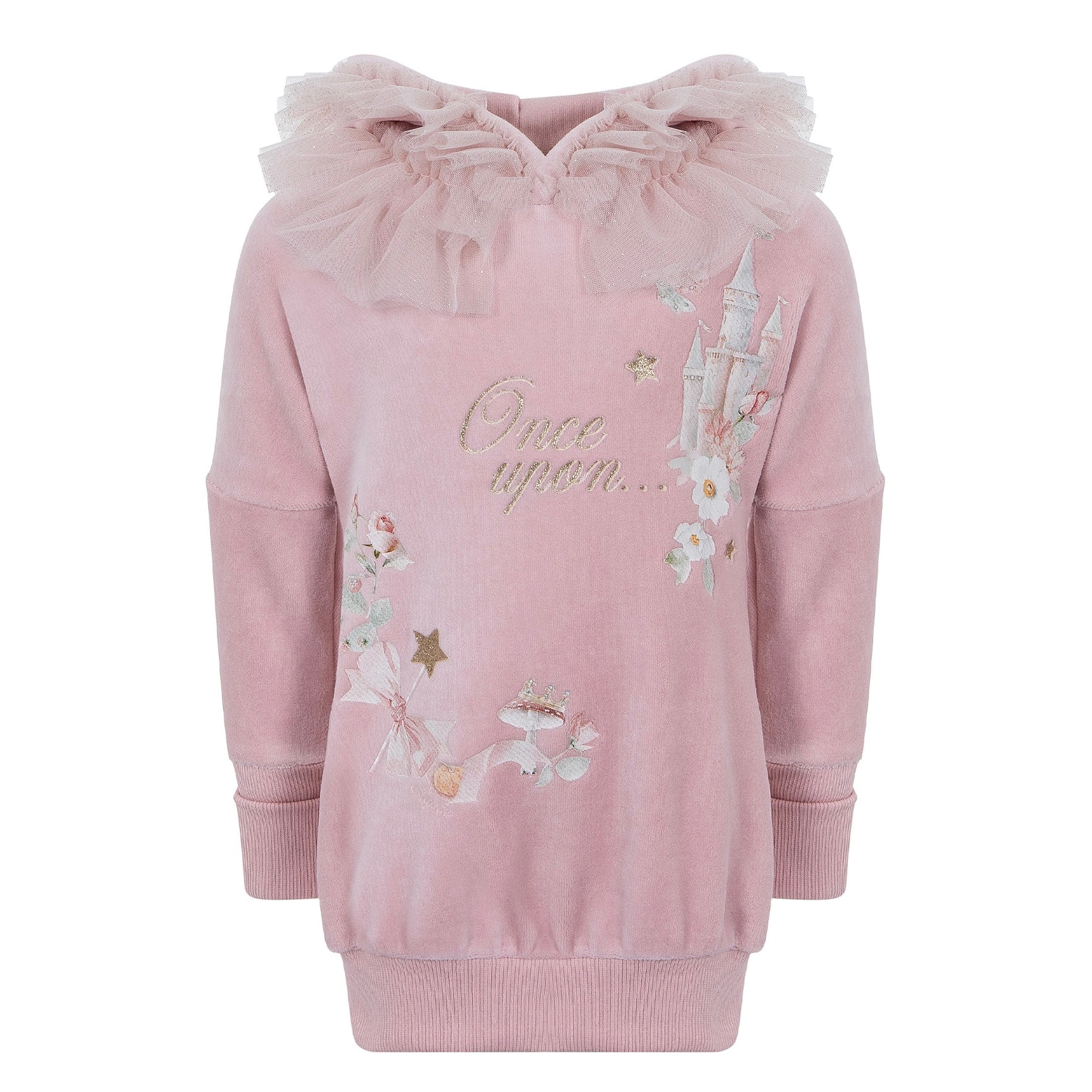 Lapin House Girls Pink Velour Dress