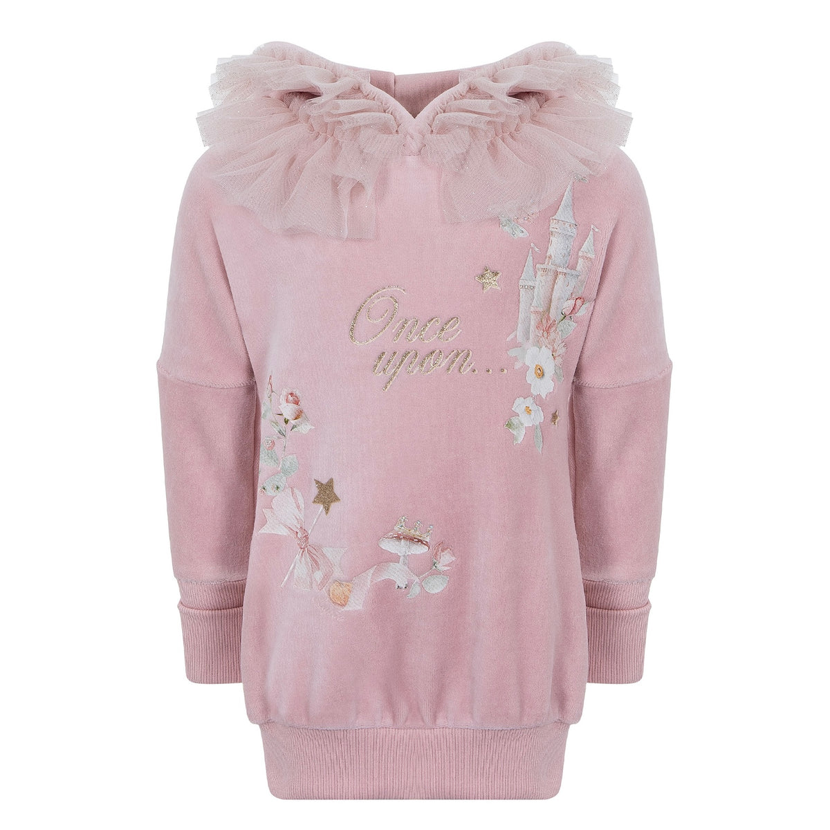 Lapin House Girls Pink Velour Dress