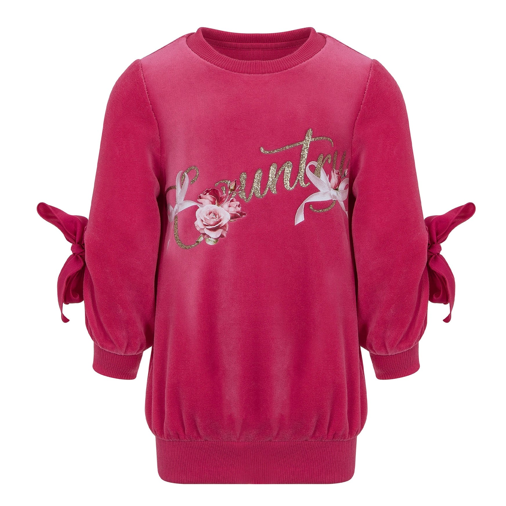 Lapin House Girls Pink Velour Dress