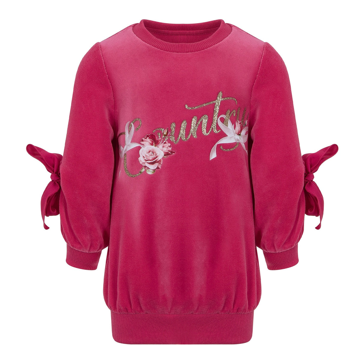 Lapin House Girls Pink Velour Dress