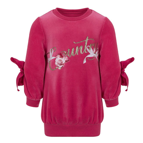 Lapin House Girls Pink Velour Dress