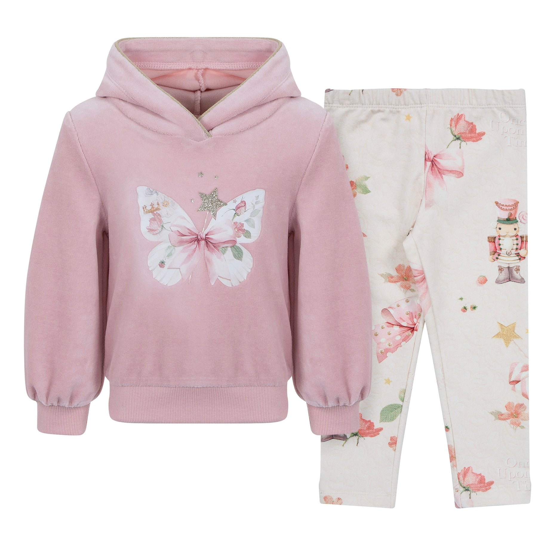 Lapin House Girls Pink Butterfly Legging Set