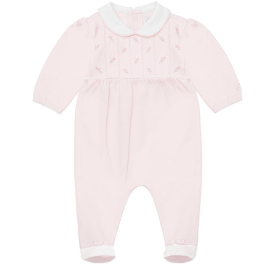 Baby Girls Pink Rose Babygrow with Hat