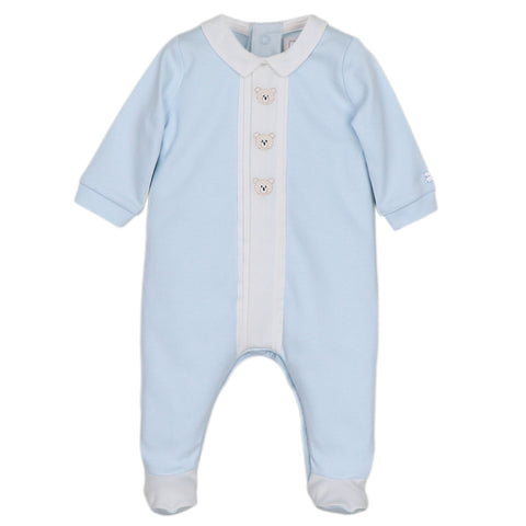 Baby Boys Blue Miles Teddy Babygrow