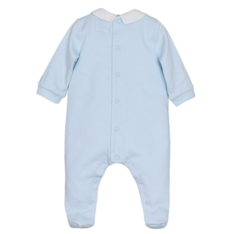Baby Boys Blue Miles Teddy Babygrow