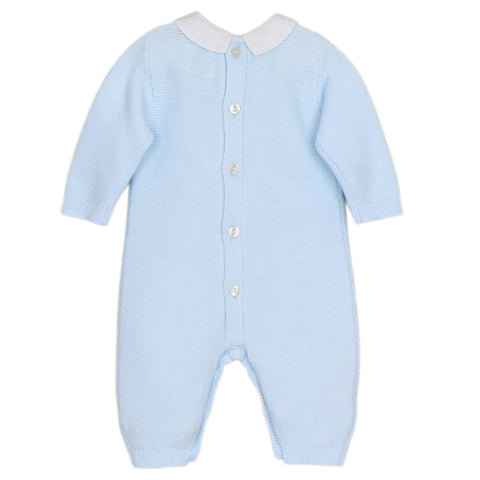 Baby Boys Blue Munro Knitted Babygrow