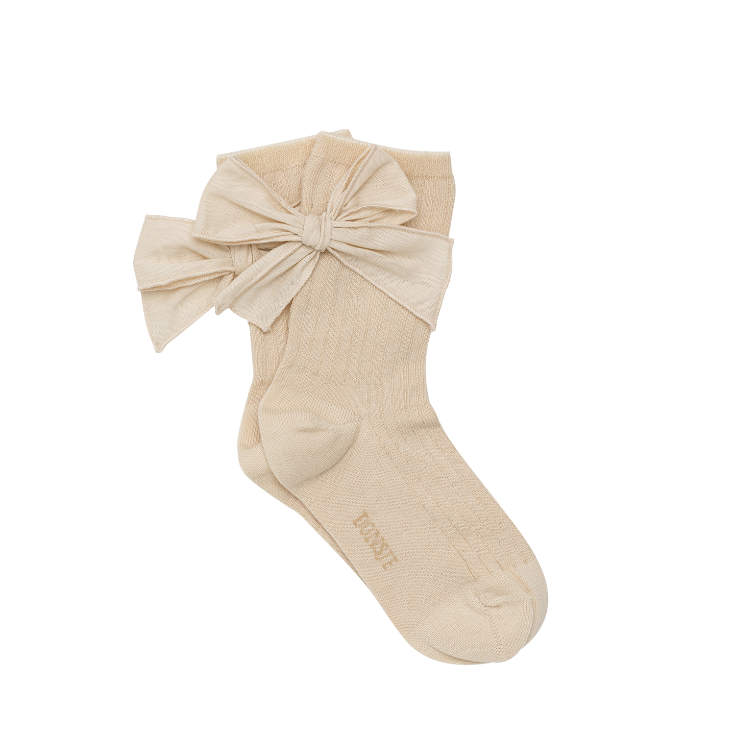 Donsje Girls Beige Bow Socks