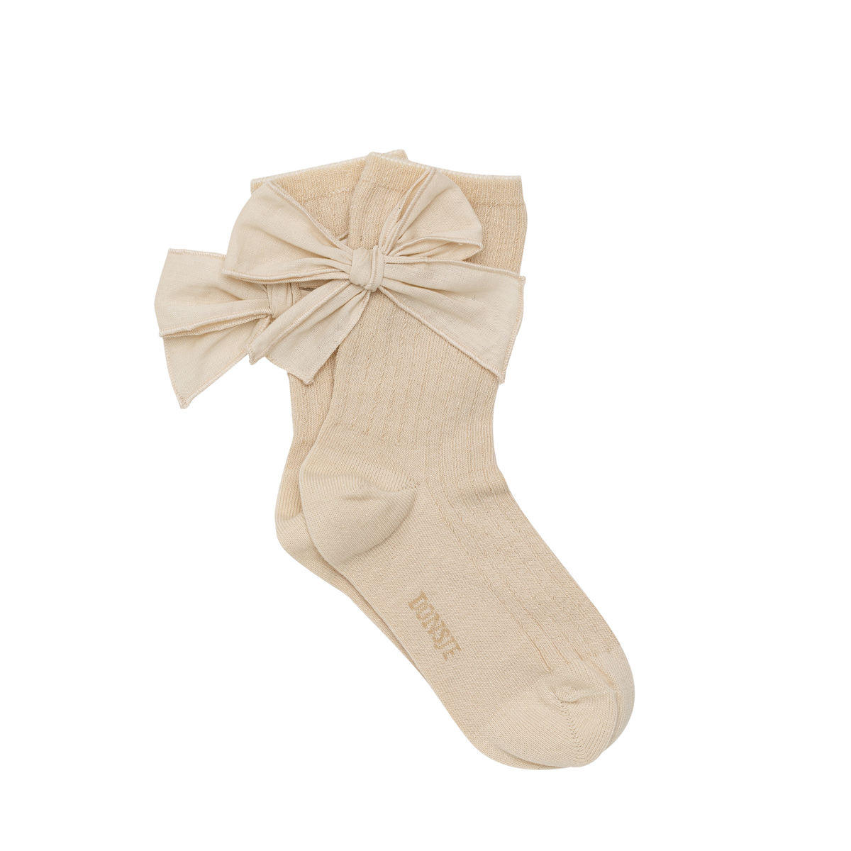 Donsje Girls Beige Bow Socks