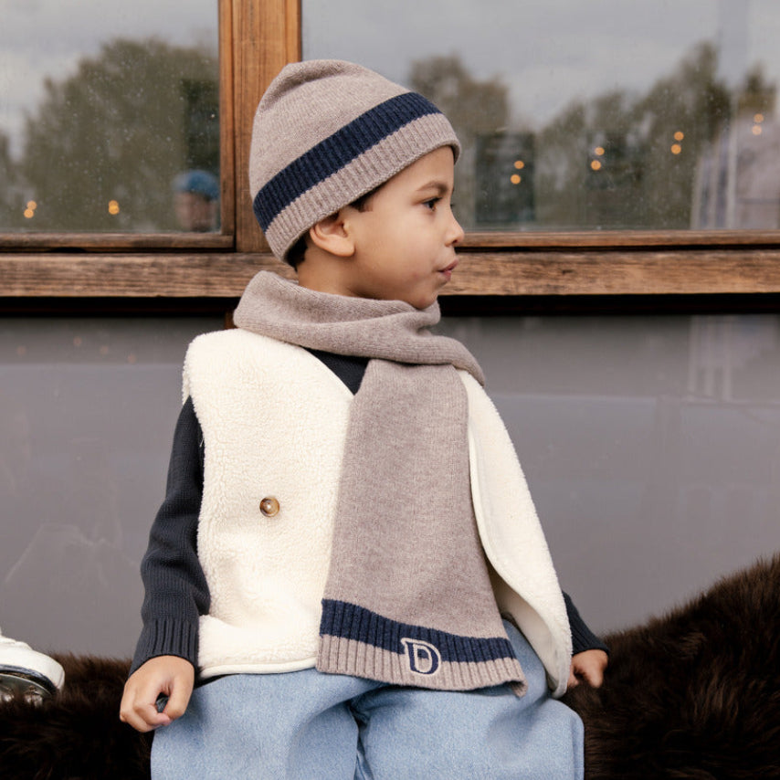 Donsje Boys Dusty Brown Melange Fredrik Merino Wool Scarf