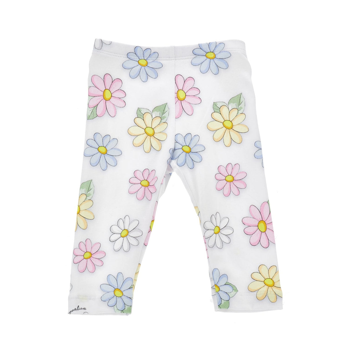 Monnalisa Baby Girls Pink Flower Leggings