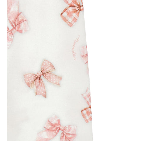 Monnalisa Girls Cream Bow Leggings