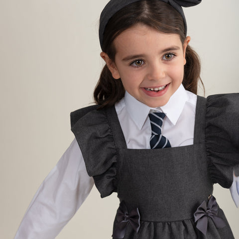 Caramelo Kids Girls Grey Pinafore