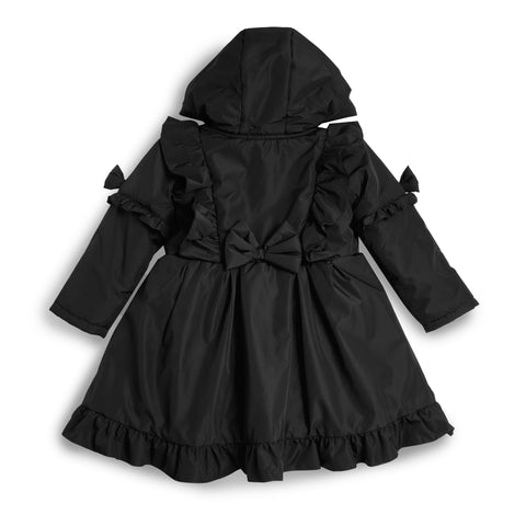 Caramelo Kids Girls Black Frill Coat