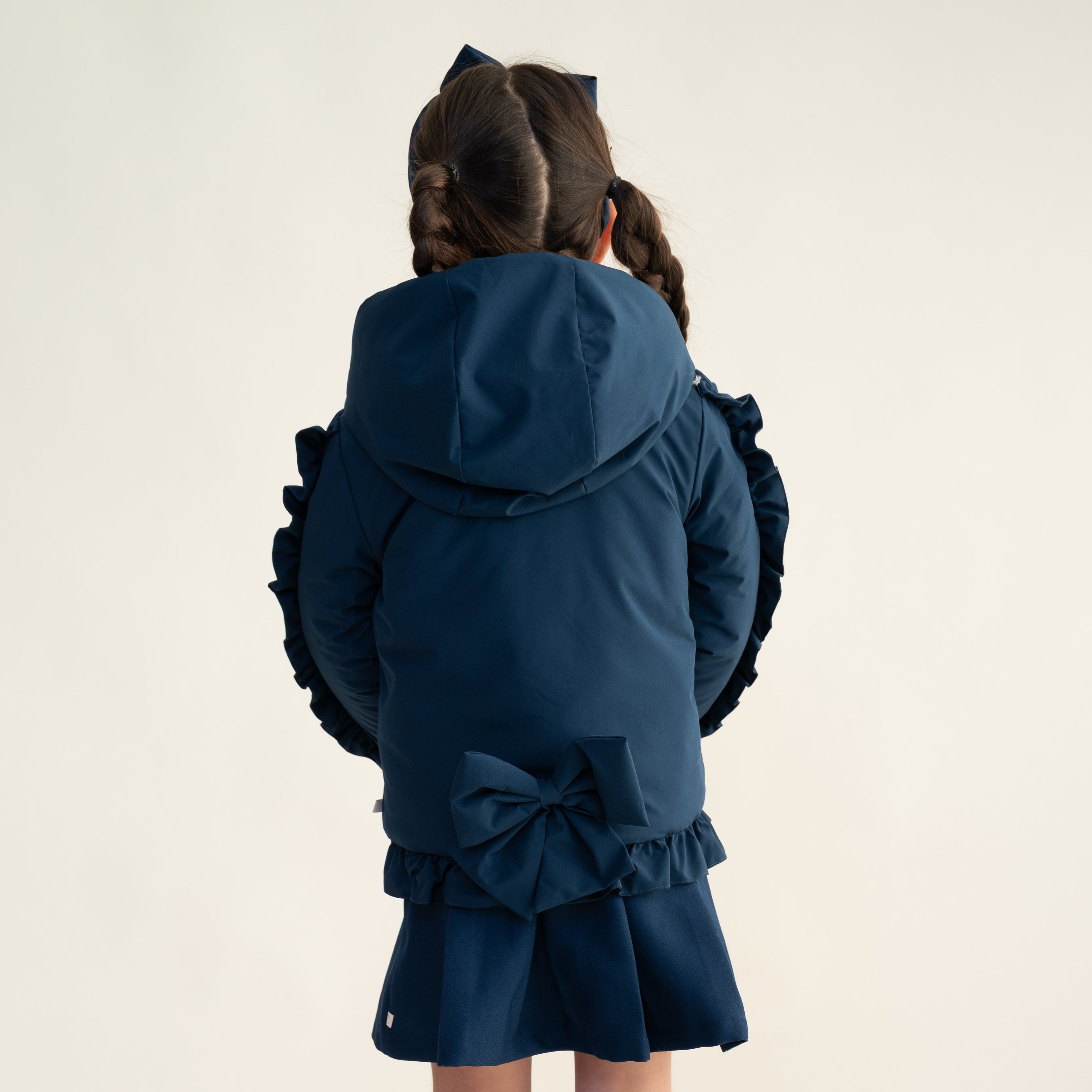 Caramelo Kids Girls Navy Frill Jacket
