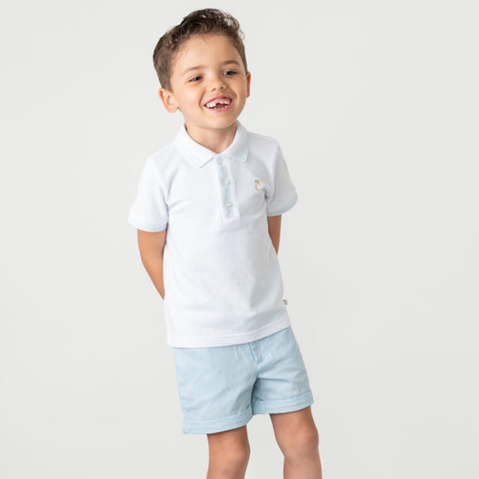 Boys Blue Polo Short Set