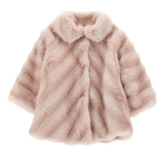 Girls Dusty Pink Faux Fur