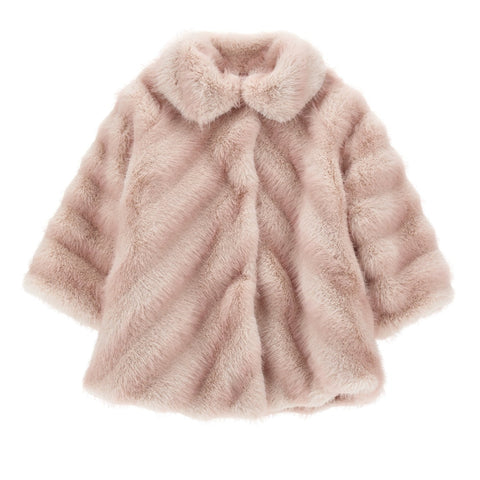 Monnalisa Girls Dusty Pink Synthetic Fur